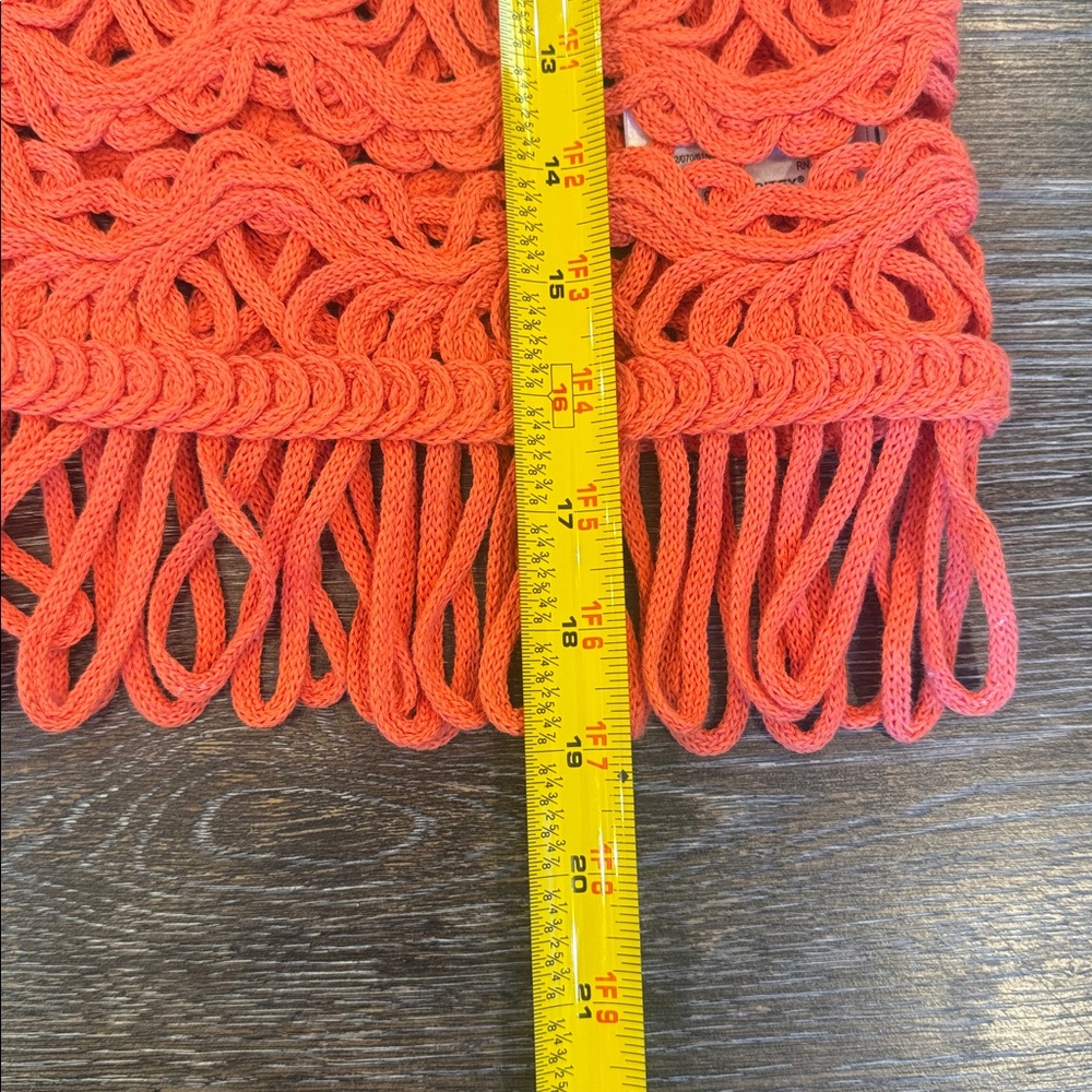 NWT Zara Crocheted Vest Fringe Orange Size M - Picture 9 of 9